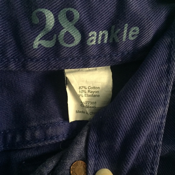 J. Crew Toothpick Cobalt Jeans Ankle Electric Blue Skinny Denim Cropped sz 28 - Picture 5 of 11